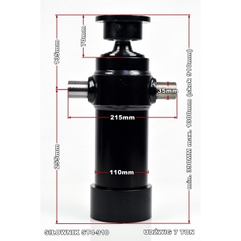 Zestaw wywrotki, agregat 12V + siłownik 910mm + mocowania + kołyska